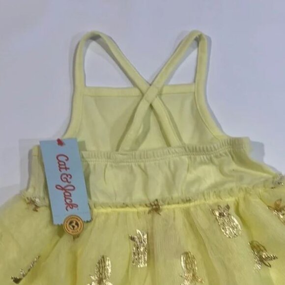 3/$15  Cat & Jack – Girls’ Yellow 2T Pineapple Print Dress w/Gold Accents - Picture 5 of 7